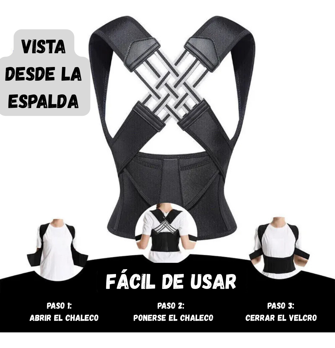 Chaleco Corrector De Postura Cruzado Win